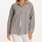 Mododoc - Long Sleeve Oversize Mix Media Shirt