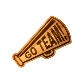 Creative Gifts International - Go Team Megaphone Wood Board - 9.25" x 16"