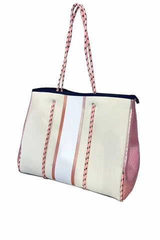 Laken Paige - Bolsa tote feminina Ava com detalhes em ouro rosa