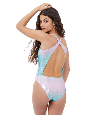 Gottex - Girls Textured Round Neck One Piece Swimsuit