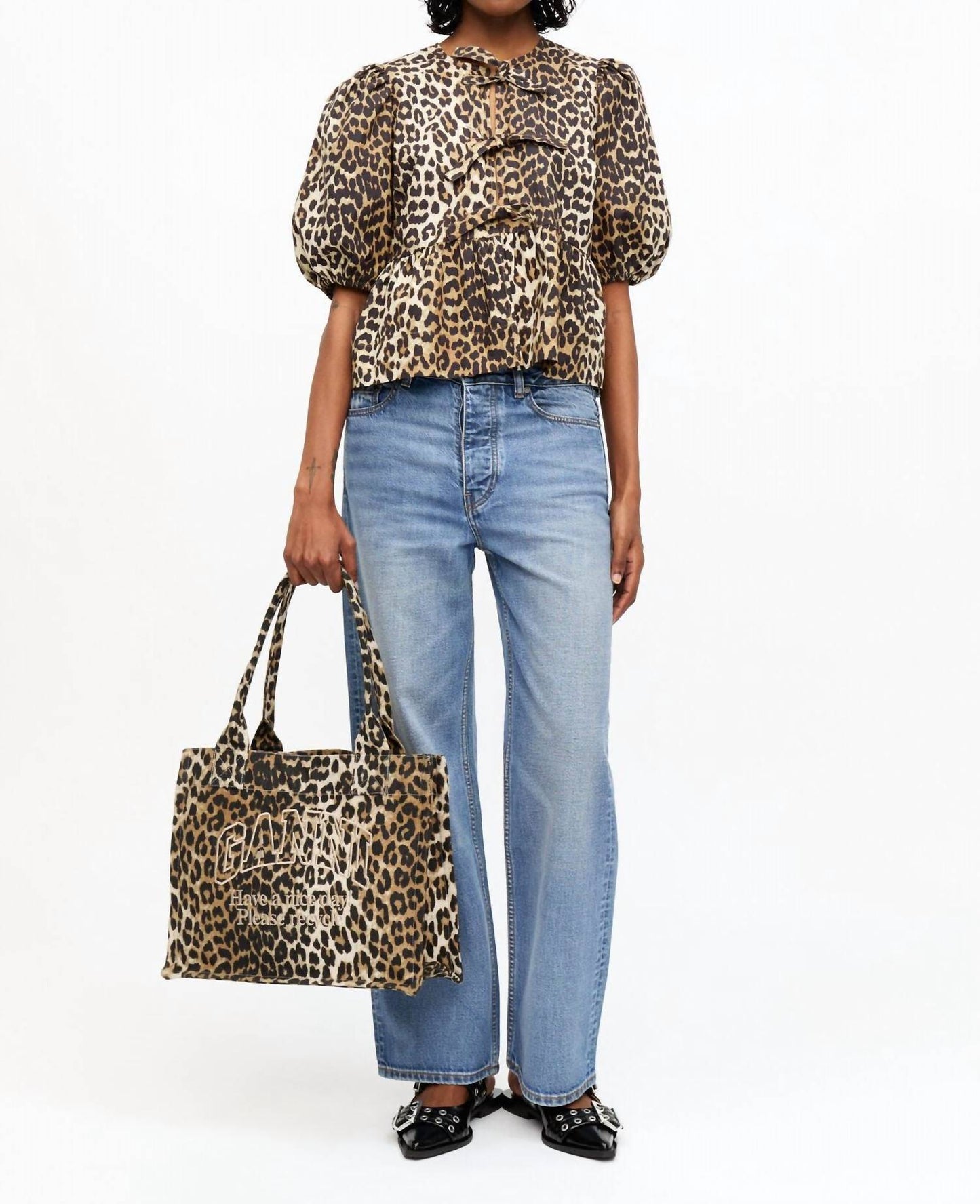 Ganni - Women's Poplin Peplum Blouse