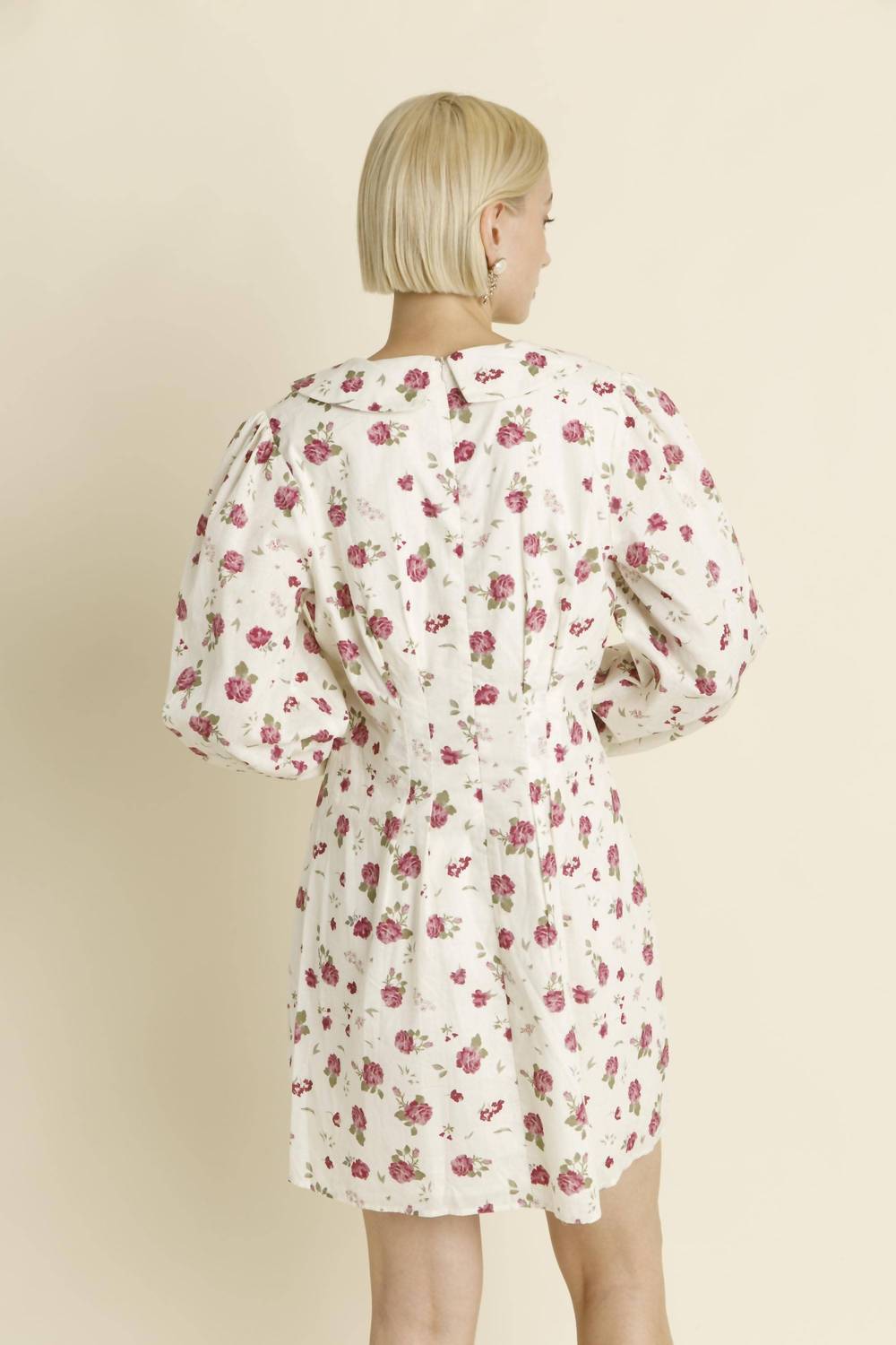 Aureum - Floral Dress With Velvet Ties