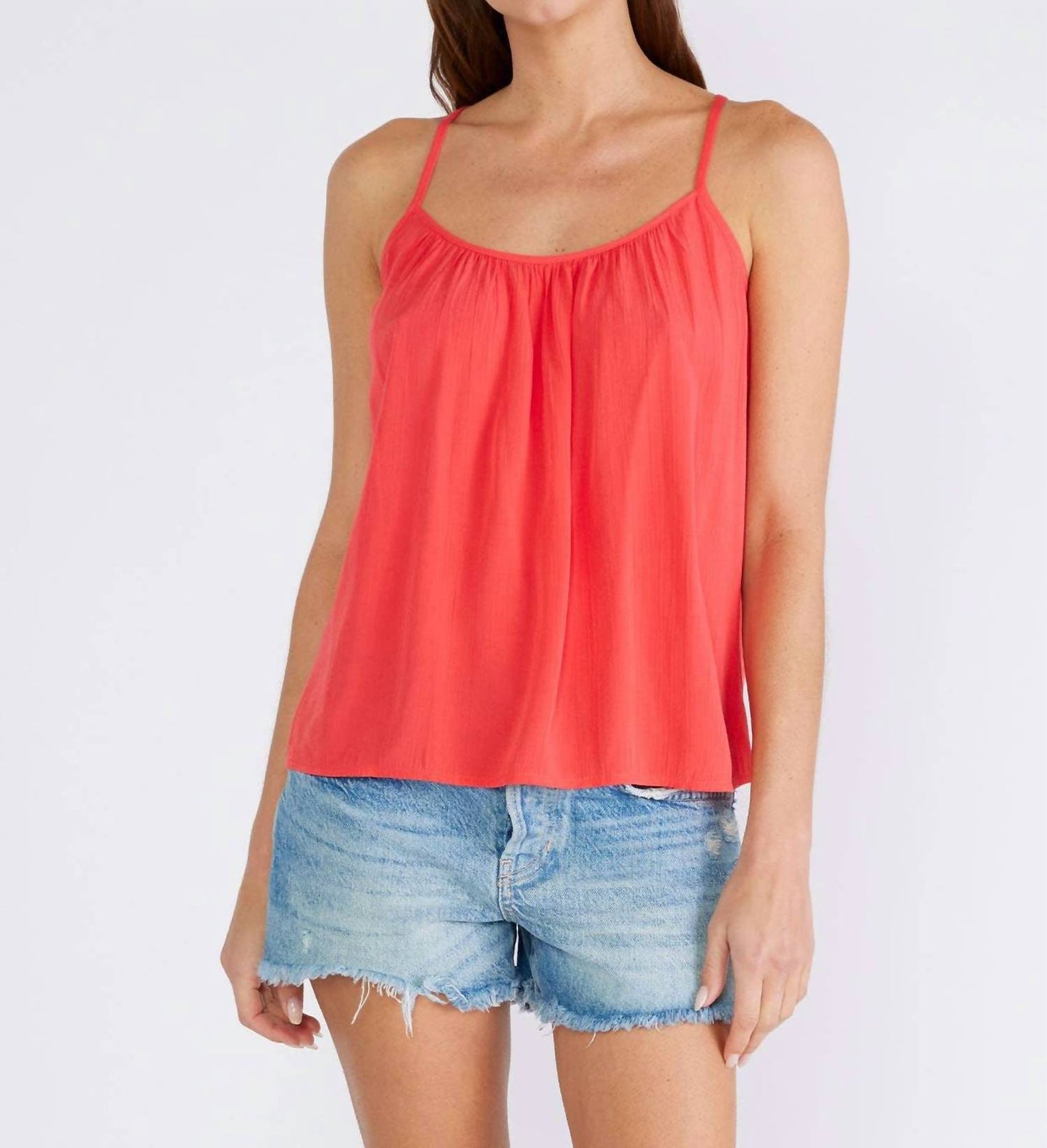 Lovestitch - Crochet Lace Scoop Neck Tank Top: Hibiscus