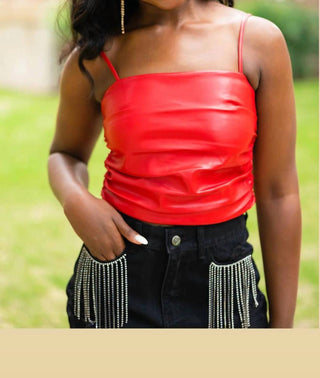 Buddylove - Regata cropped de couro vegano Jolie
