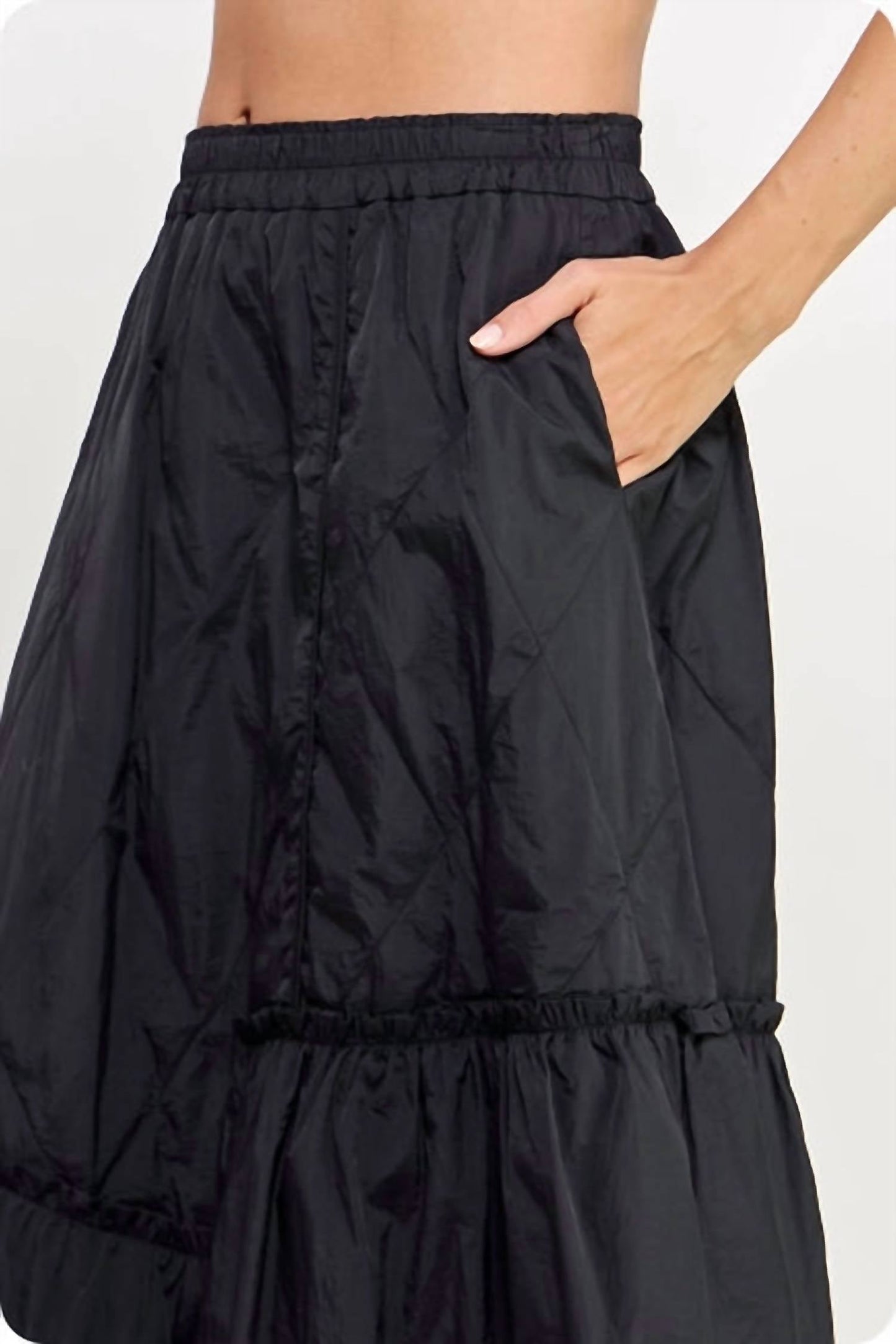 Strut & Bolt - Quilted Asymmetric Midi Skirt