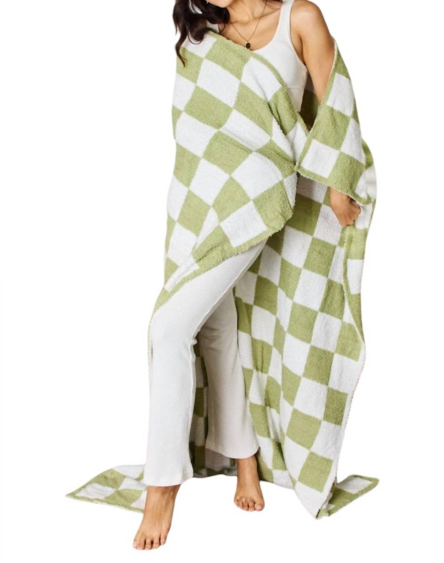Trendsi - Cuddley Checkered Throw Blanket 50"X70"