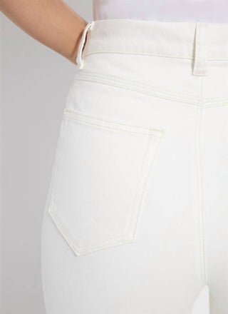 Lysse - Calça jeans feminina Noah com cintura alta e pernas largas e franjas