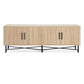 4 Door TV Cabinet with Adjustable Shelves and Storage Spaces