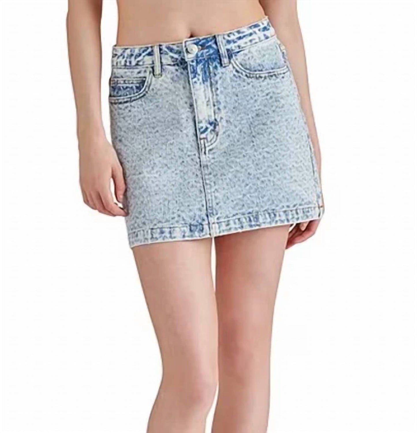 Steve Madden - Beck Rhinestone Denim Skirt