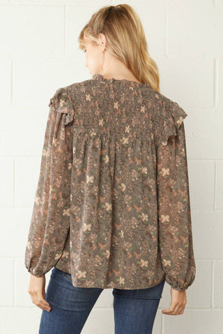 Entro - Blusa com babados e flores
