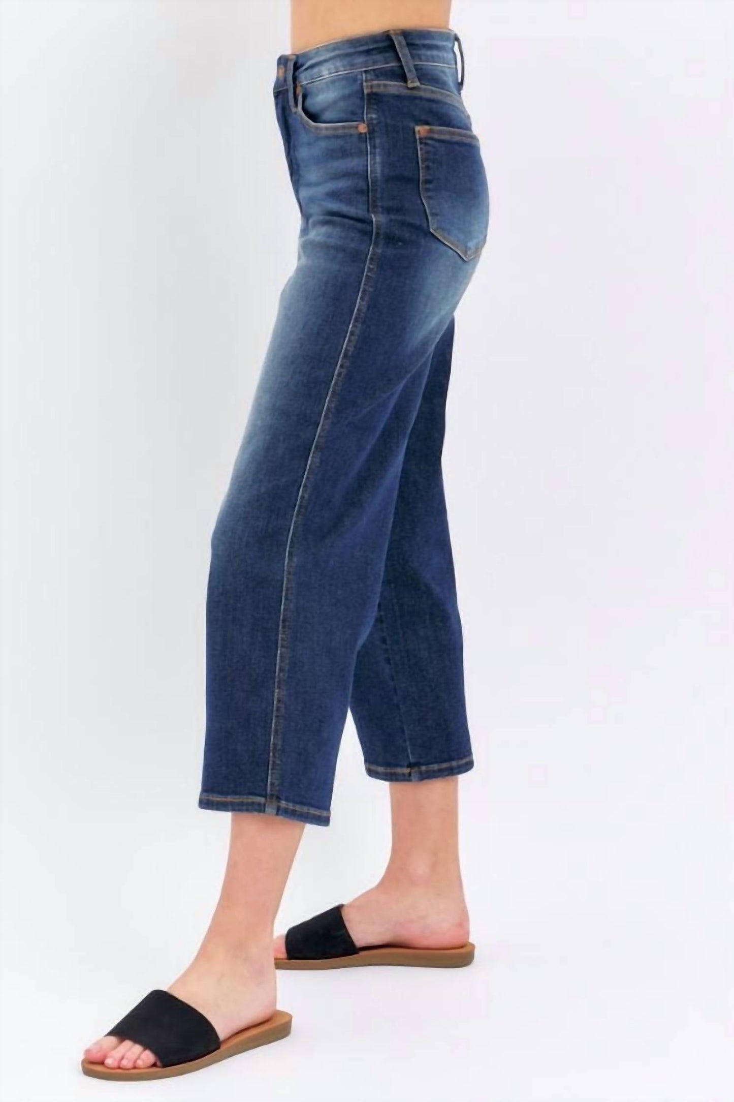 Judy Blue - Tummy Control Crop Wide Leg Jeans