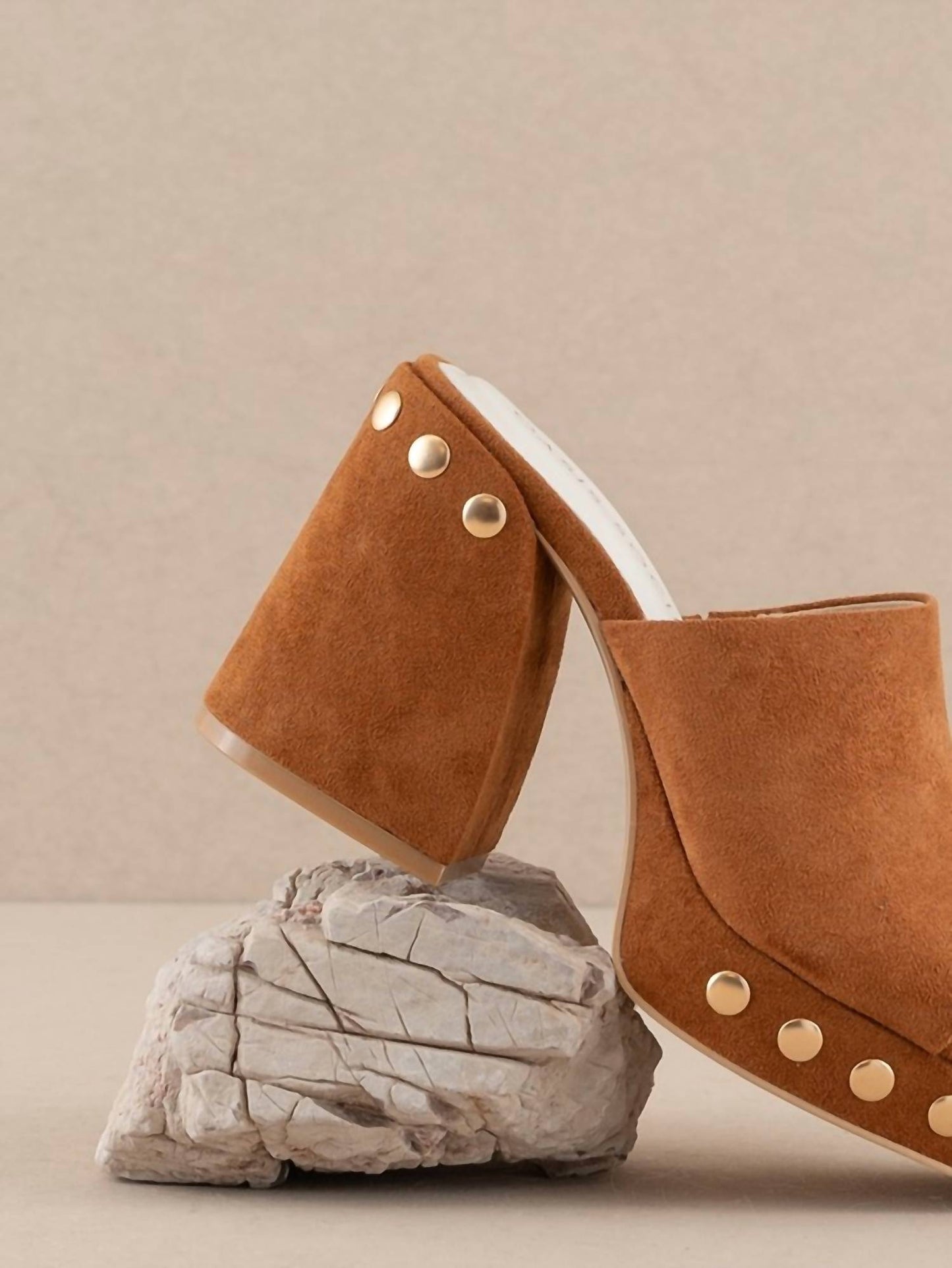 Oasis Society - The Leona - Studded Suede Platform Heels