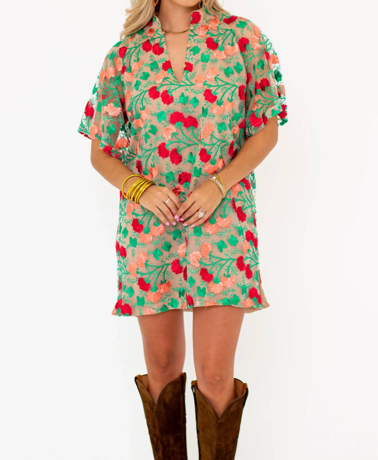 Buddylove - Lulu Short Sleeve Mini Caftan