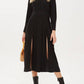 Topshop - Pleated Button Down Casual Long Sleeve Midi Dress