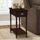 Accent Side Table, 2 Tier, Storage Drawer, Stylish Traditional Design