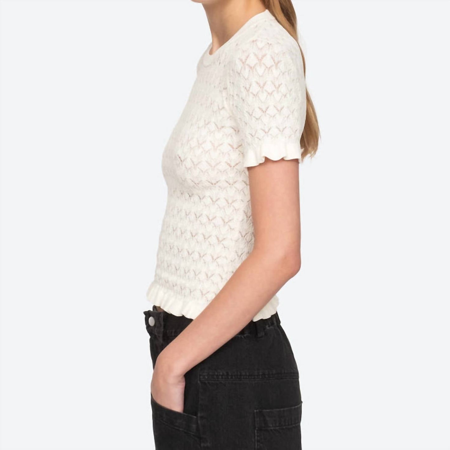 Sea - Rue Fine Knit Short Sleeve Sweater