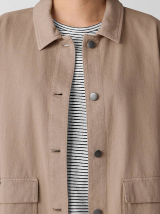 Eileen Fisher - Garment-dyed Utility Cotton Collar Jacket