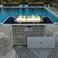 K&K 43' Propane Gas Fire Pit Table, Grey