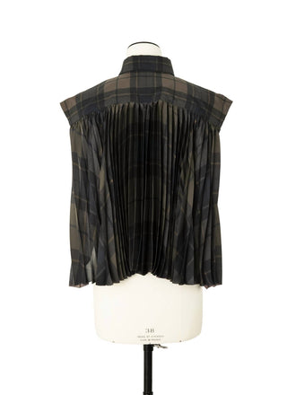 Sacai - Camisa xadrez sem mangas feminina