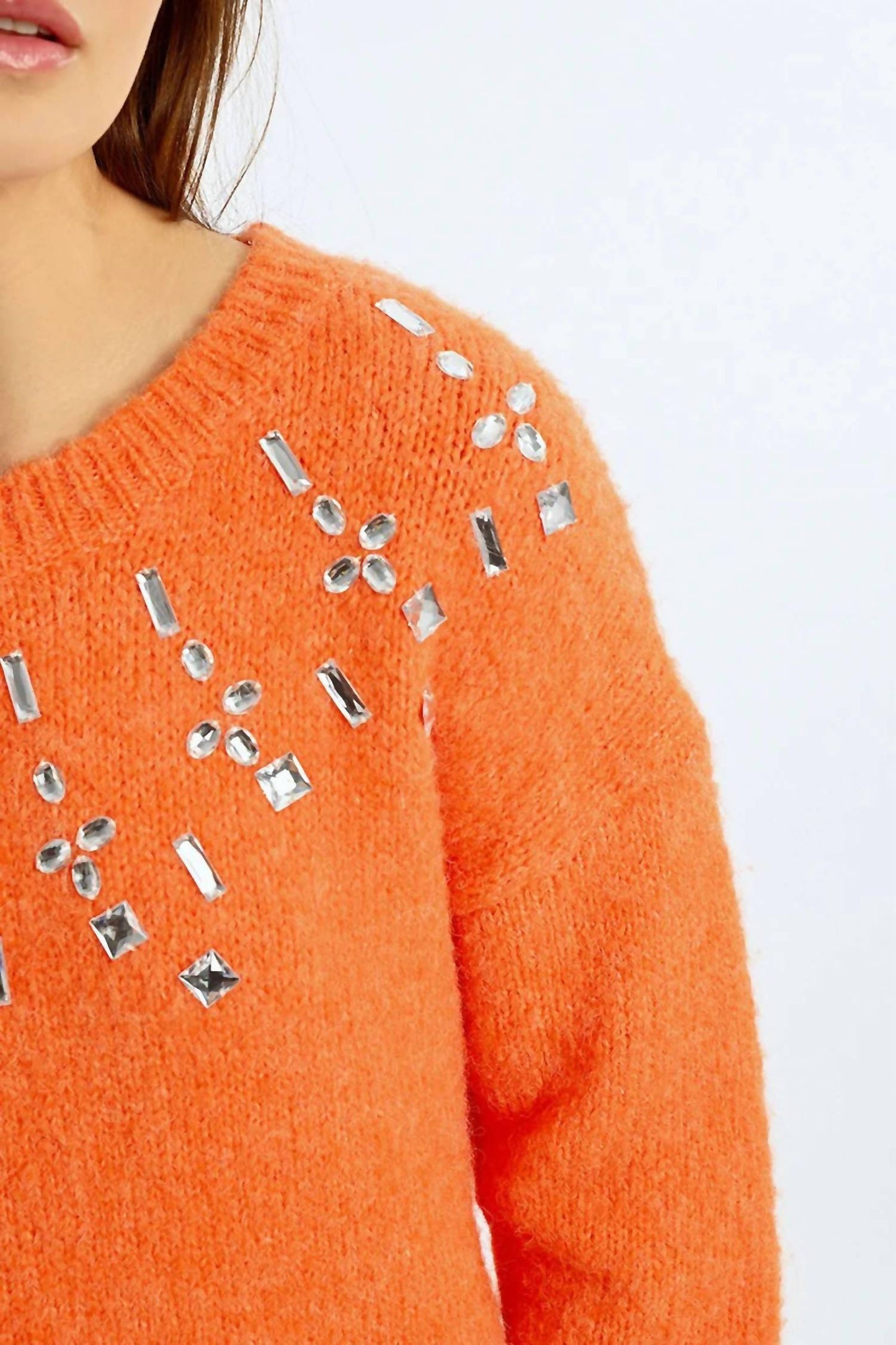 Molly Bracken - Rhinestone Accent Collar Sweater