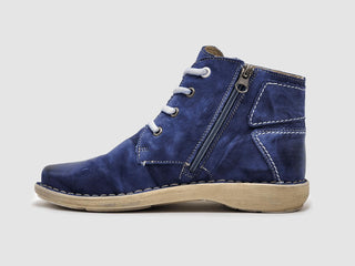 Kcr Group - Botas femininas de couro com zíper estilo antigo