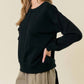 Doe And Rae - Fleece Drop Shoulder Long Sleeve Drawstring Back