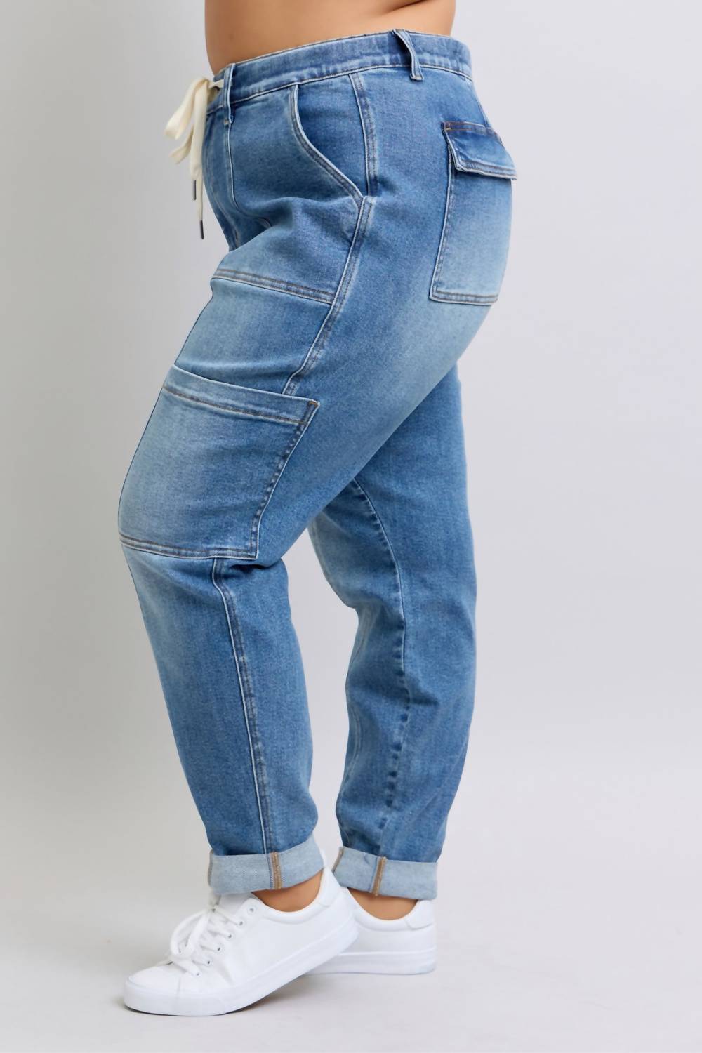 Judy Blue - High Rise Cuffed Cargo Denim Jogger