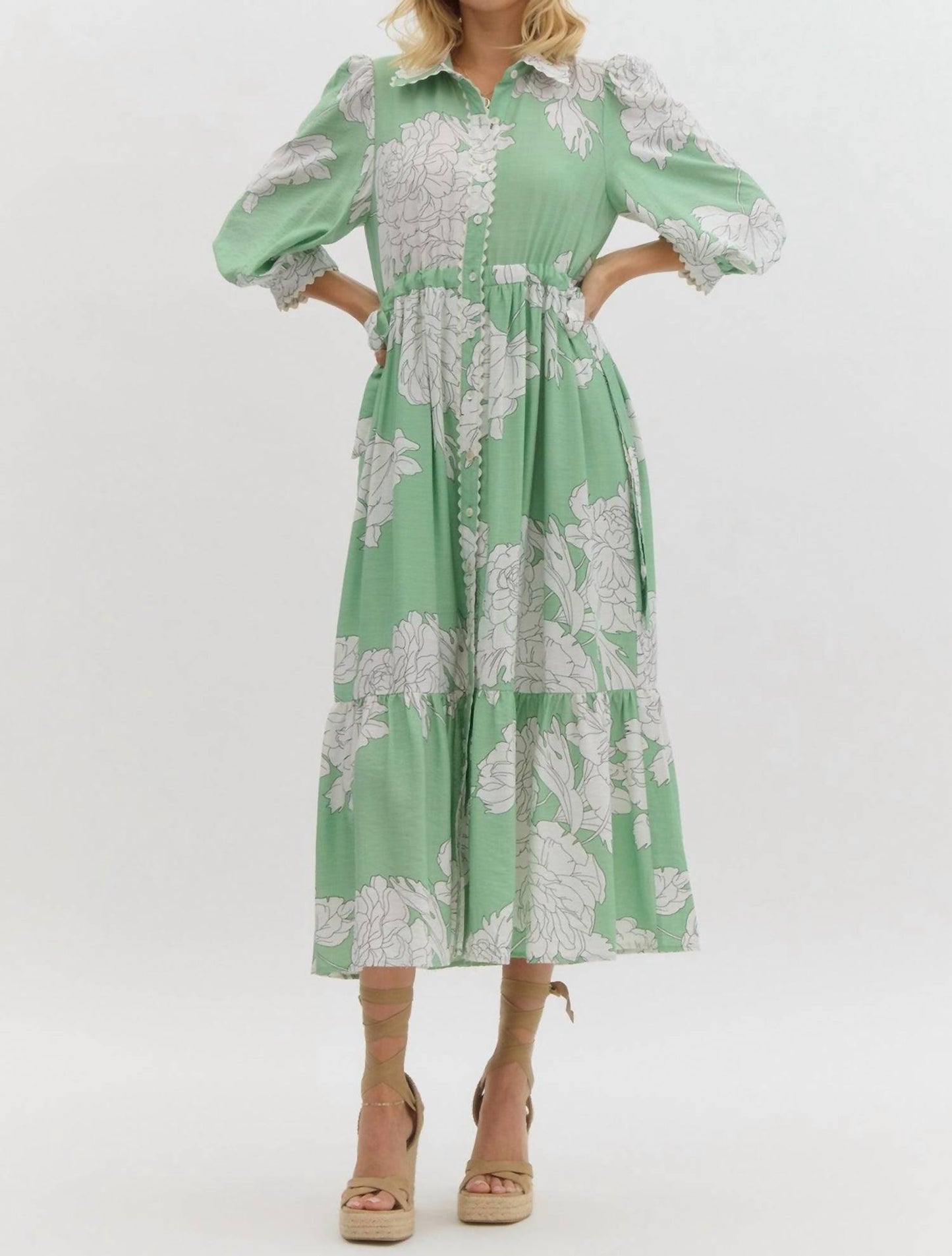Entro - Floral Midi Dress