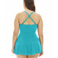 Always For Me - Plus Size Twist Front Bandeau Strapless Shirred Swimdress