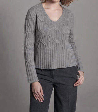 Alashan Cashmere - Maxine Cable V Neck Sweater