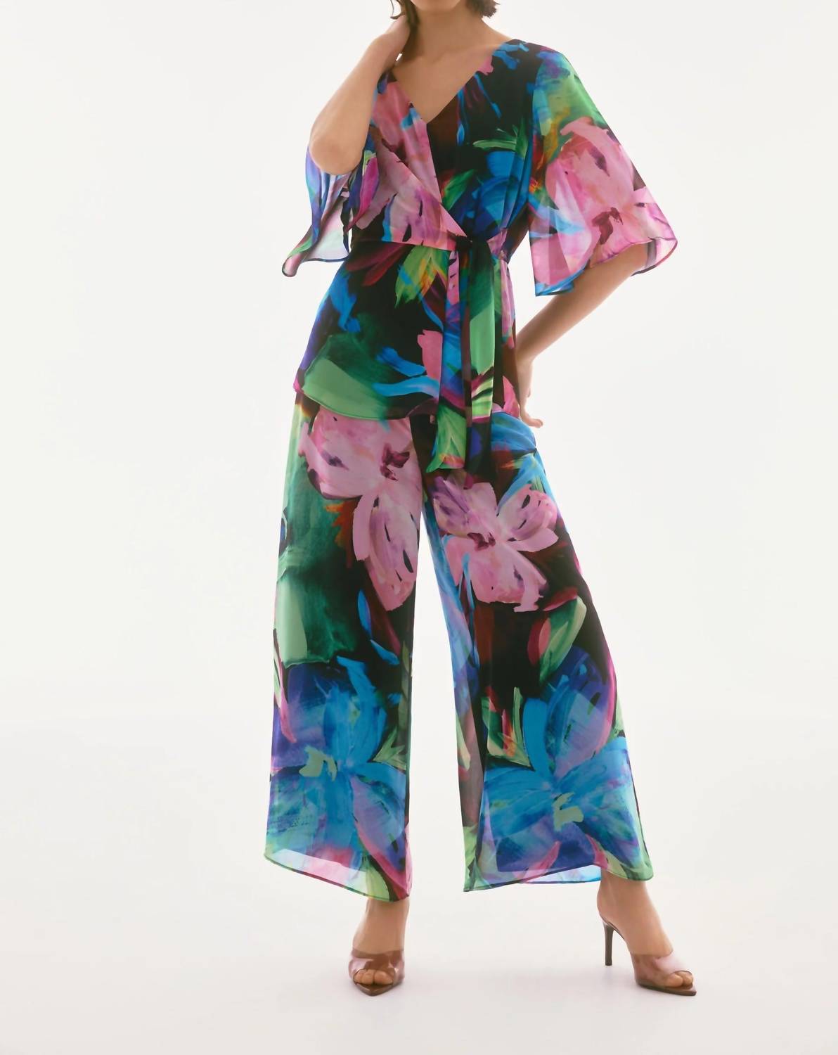 Joseph Ribkoff - Floral Chiffon Wide Leg Pants