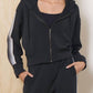 Vintage Havana - Striped Cloud Fleece Zip Up Hoodie