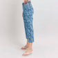 Judy Blue - High Rise Flower Print Crop Wide Jeans