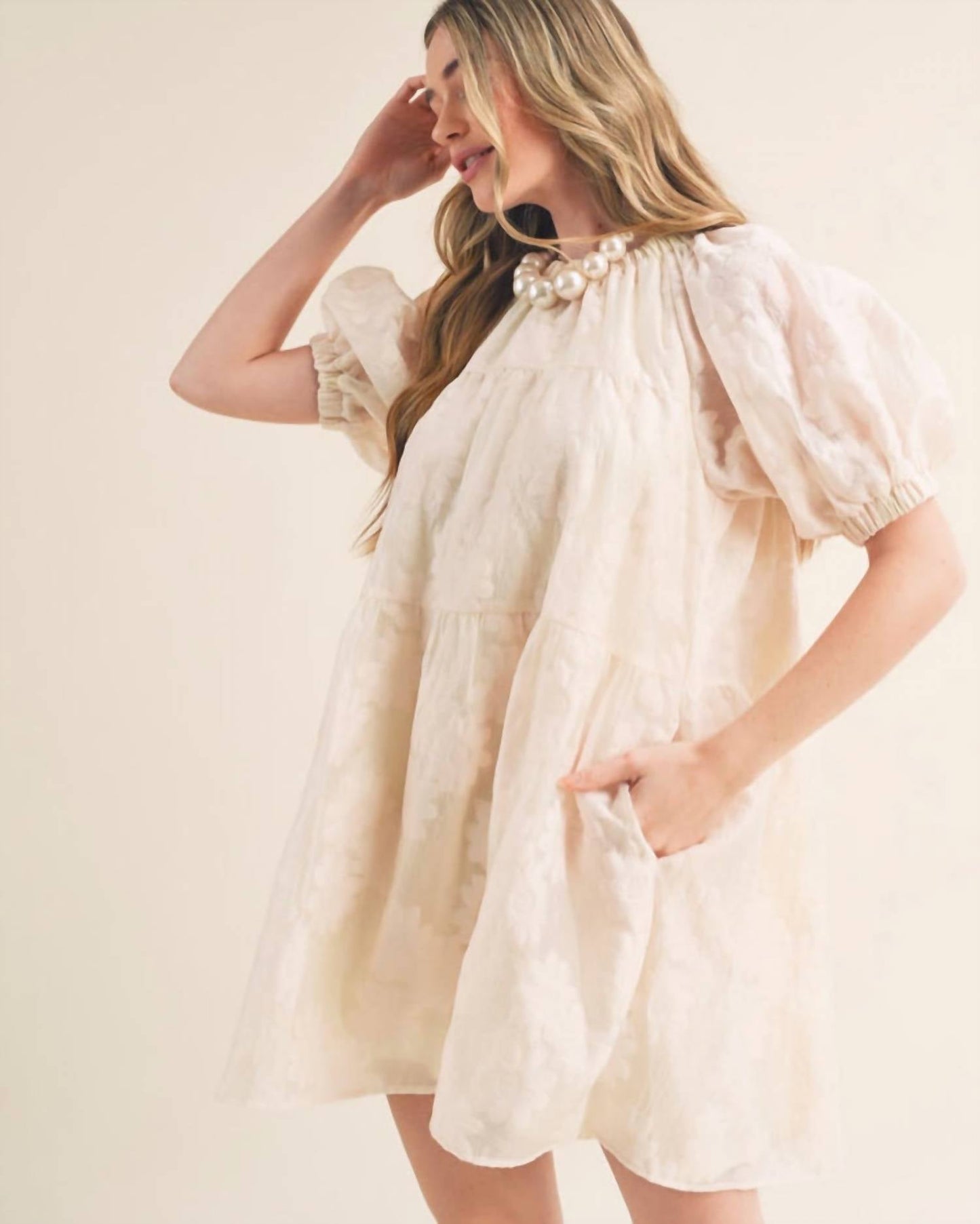 &Merci - Teagan Puff Sleeve Babydoll Mini Dress