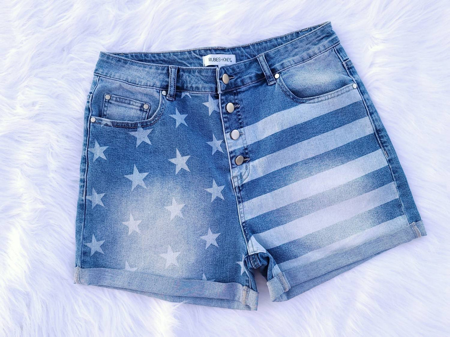 Rubies + Honey - USA Flag Denim Short