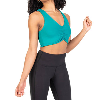 Body Wrappers - Recycled Poly Shirred Front Racerback Sports Bra