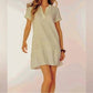 Bobi - Split Neck Ruffle Hem Dress