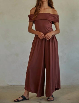 Por Together - Macacão de malha de poliéster e elastano com ombros à mostra