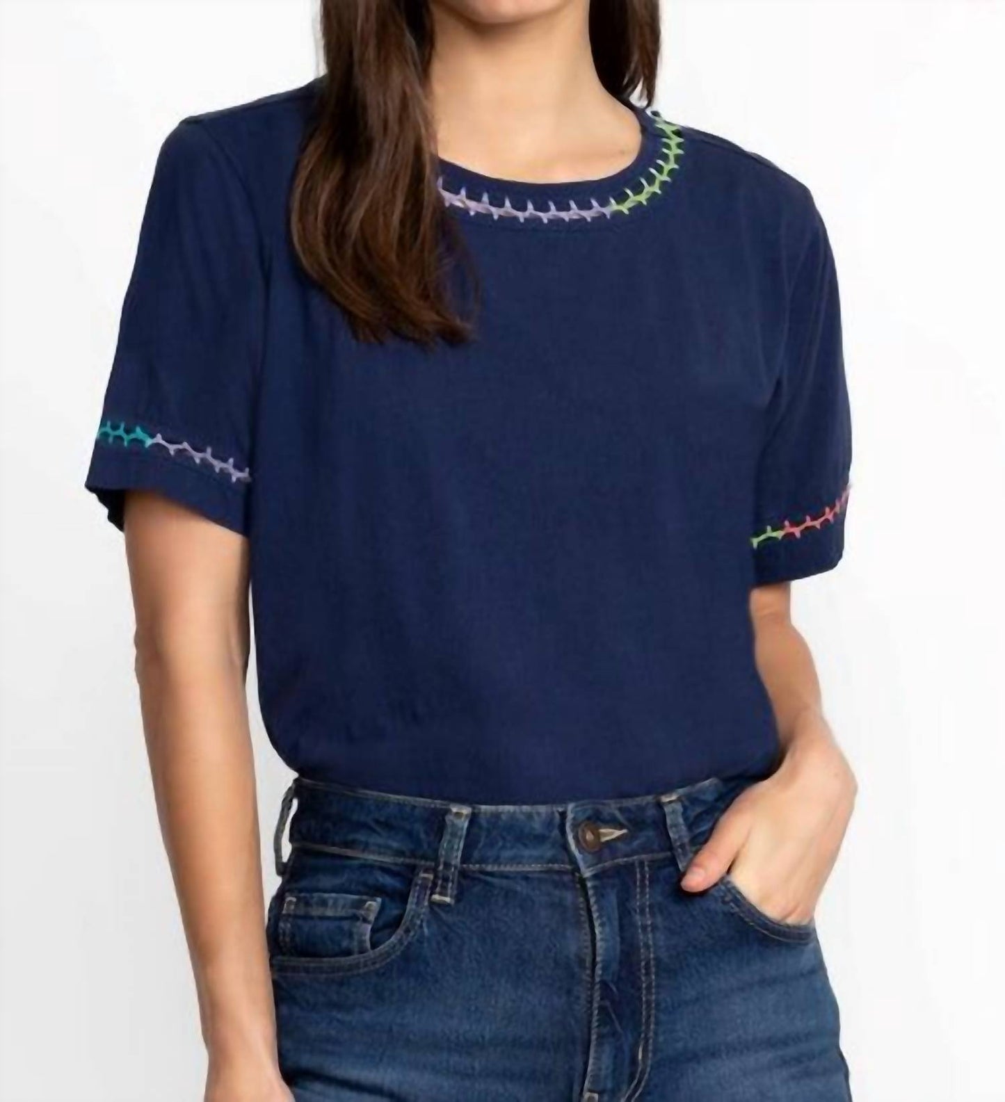 Johnny Was - CROCHET CREW NECK TEE