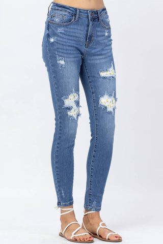 Judy Blue - Calça Jeans Skinny Cintura Alta Lemon Patch