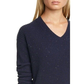 Nordstrom - Suéter de tweed e cashmere com decote em V exclusivo