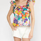 Entro - Floral Square Neck Top