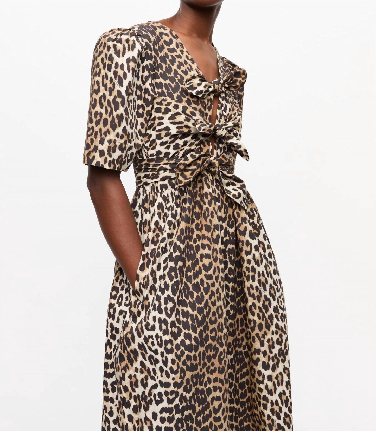 Ganni - Women's Tie Strap Midi Dress