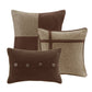 7 Piece Faux Suede Comforter Set Brown Queen