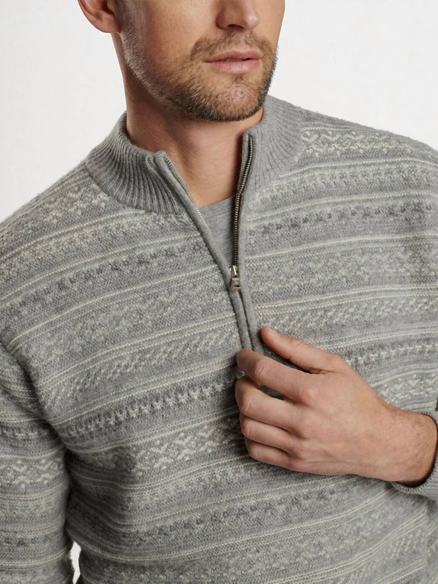 Peter Millar - Silverton Jaquard 1/4 Zip Sweater