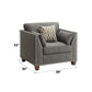 Laurissa Light Charcoal Linen Chair with 3 Pillows