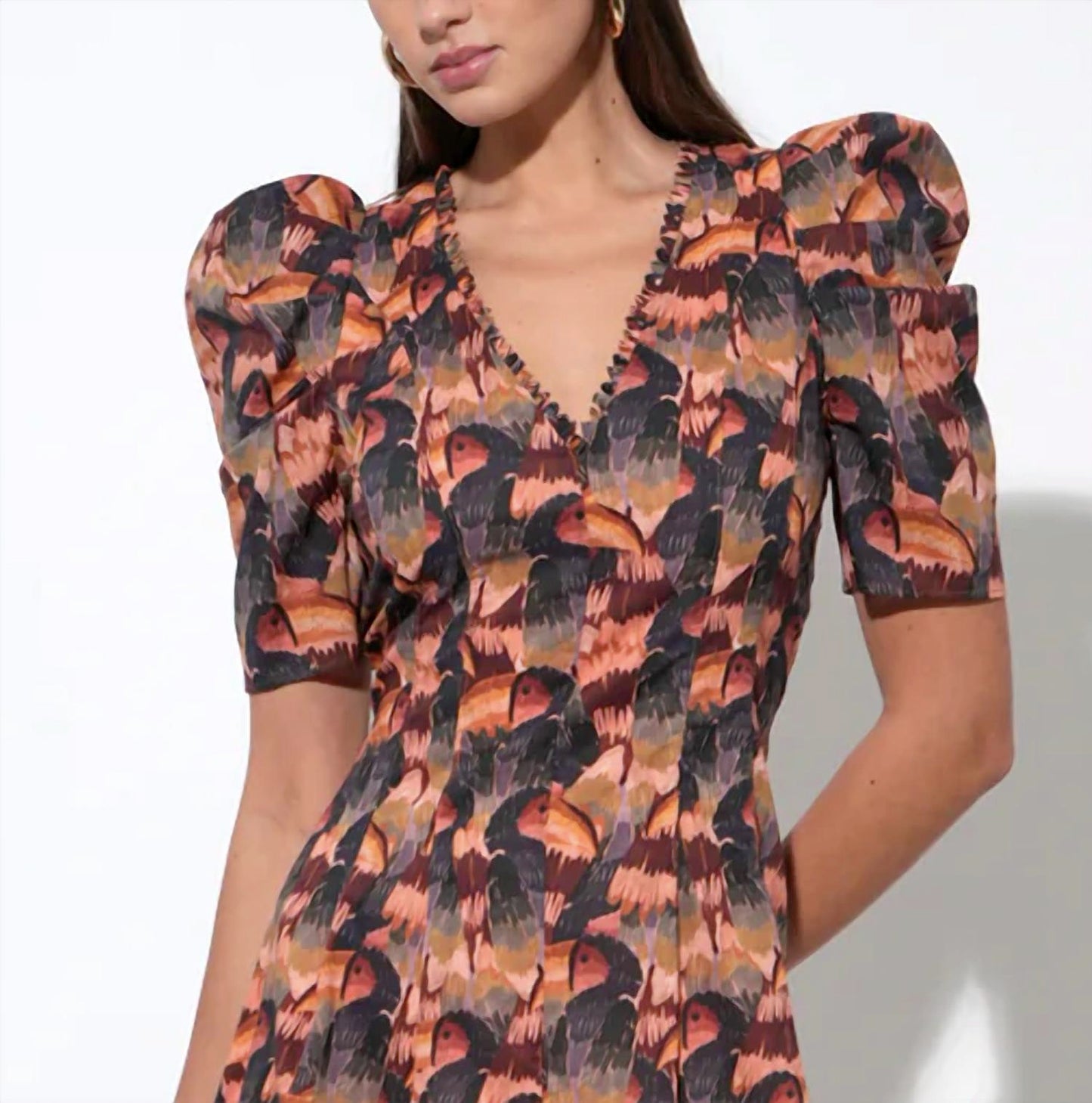 Adelyn Rae - Gracie Puff Sleeve Midi Dress