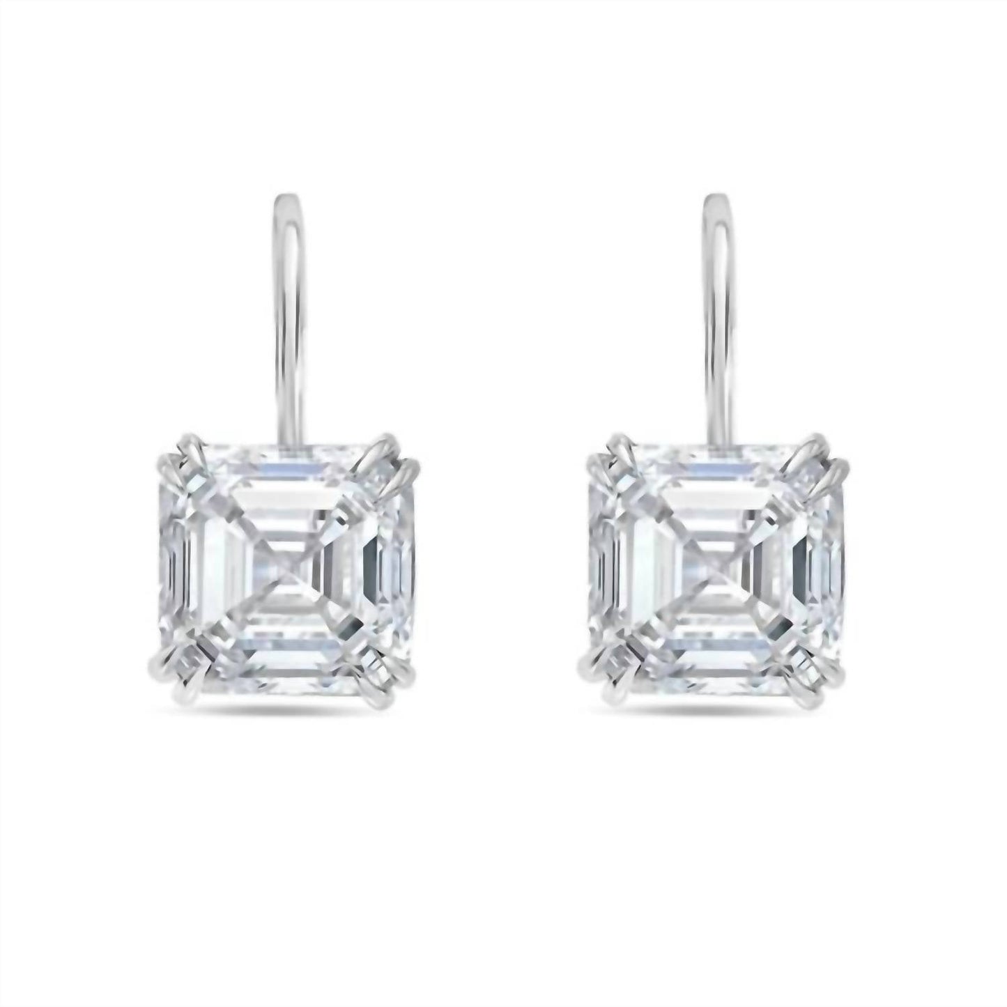 Diana M Jewels - Women's 8.10 Cts Lab Grown Asscher Cut Drop Earrings