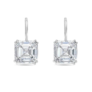 Diana M Jewels - Brincos femininos de 8,10 quilates com corte Asscher cultivados em laboratório
