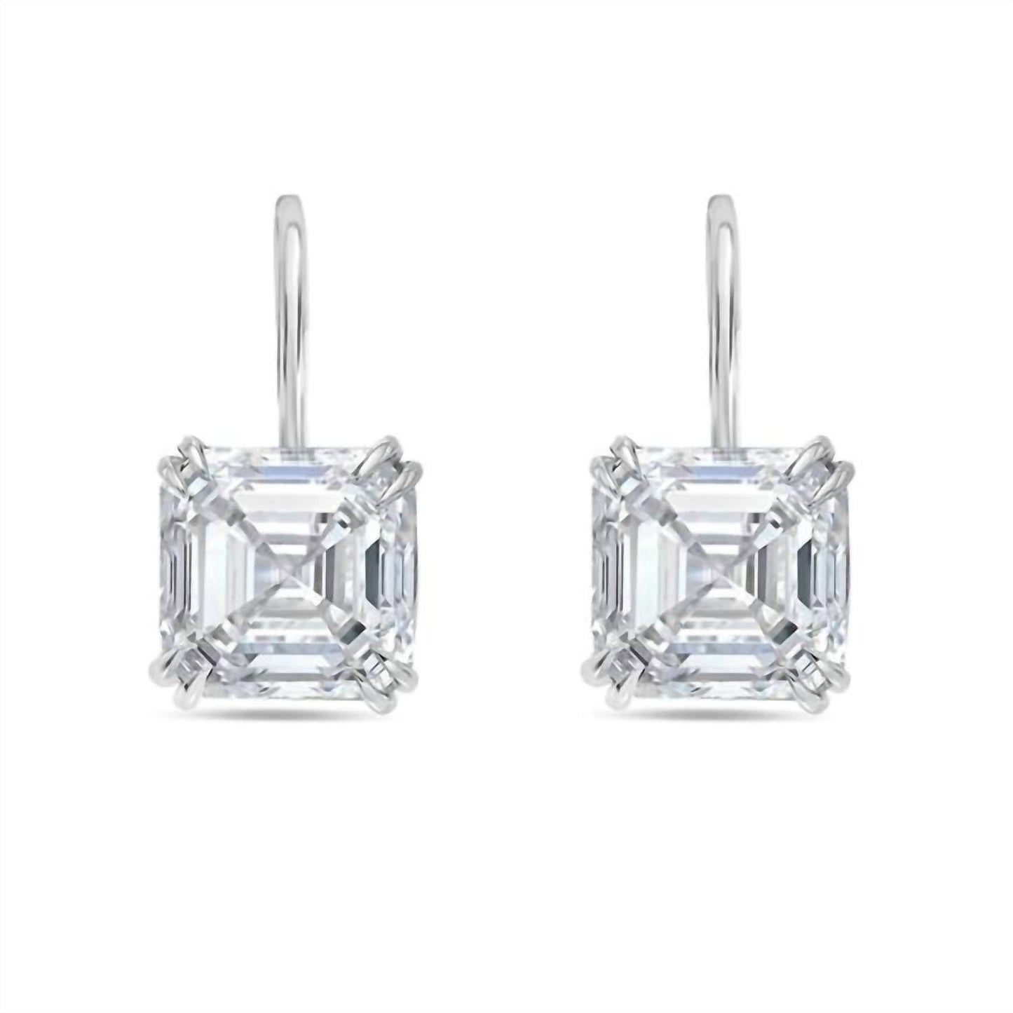 Diana M Jewels - Women's 8.10 Cts Lab Grown Asscher Cut Drop Earrings
